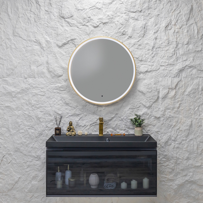 Зеркало Silver Mirrors Делуна/Deluna D700 TX (алюм. профиль, цвет золото бесконтактный сенсор) арт. 179166