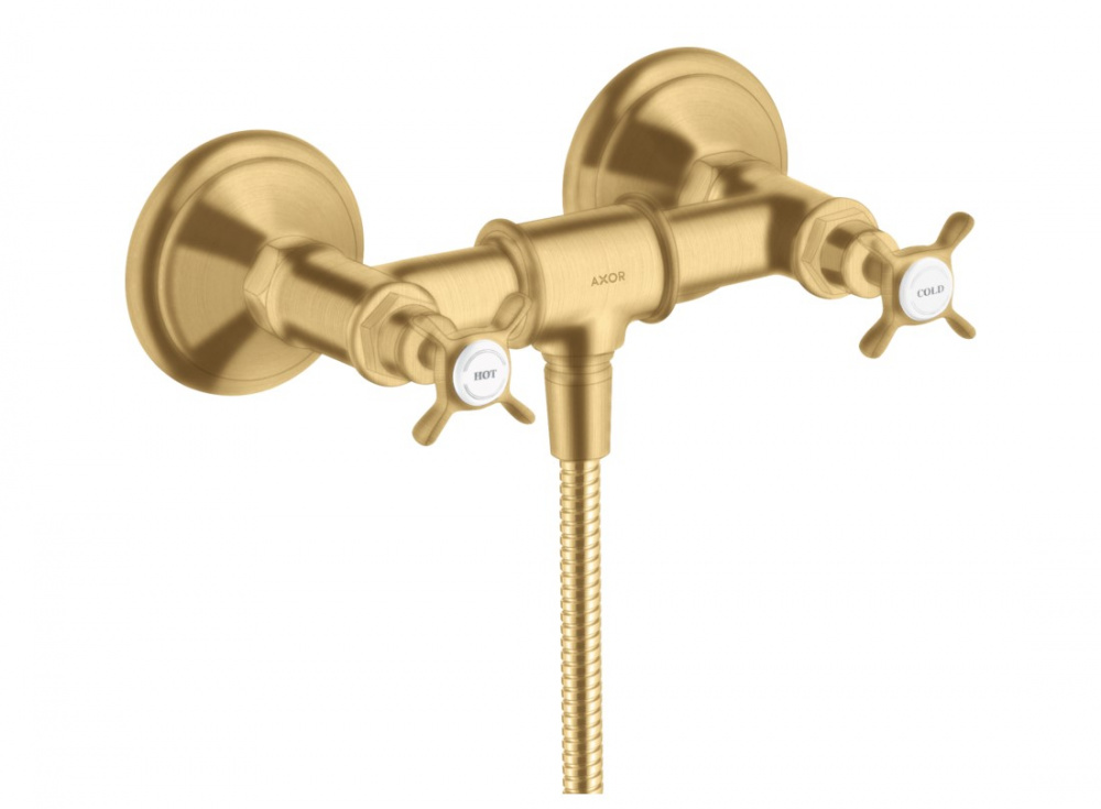 AXOR MONTREUX Смеситель для душа с крестообразными рукоятками, Brushed Gold Optic арт. 38118