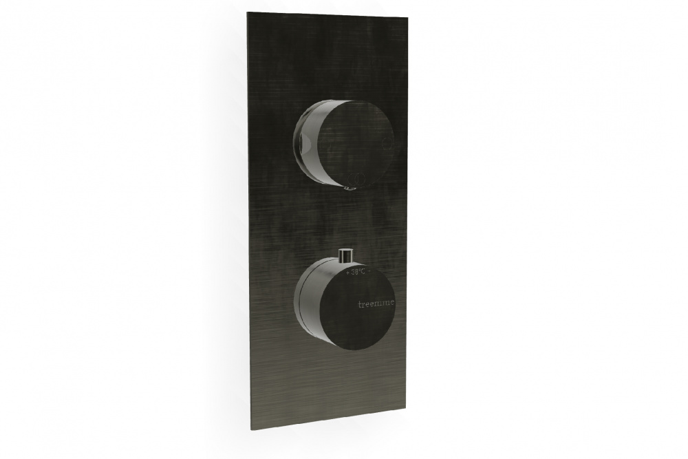 TREEMME Термостатический смеситель скрытого монтажа на 2 выхода, CZ Brushed black chrome арт. 39706