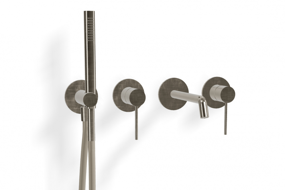 TREEMME Up+ Внешняя часть смесителя для ванны на 4 отверстия, NF Brushed nickel арт. 39655
