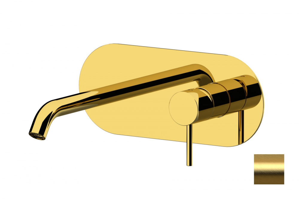 REMER X STYLE Смеситель для раковины из стены вылет 170 мм, brushed gold арт. 34975