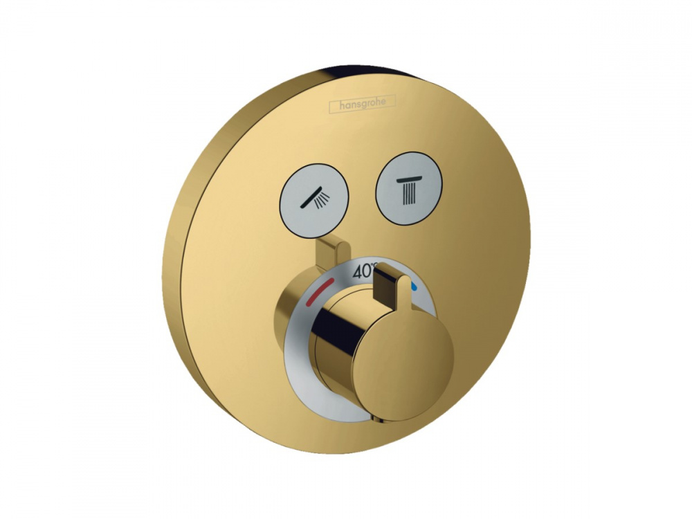 HANSGROHE ShowerSelect S Термостат на 2 потребителя, СМ, полир. золото арт. 38812