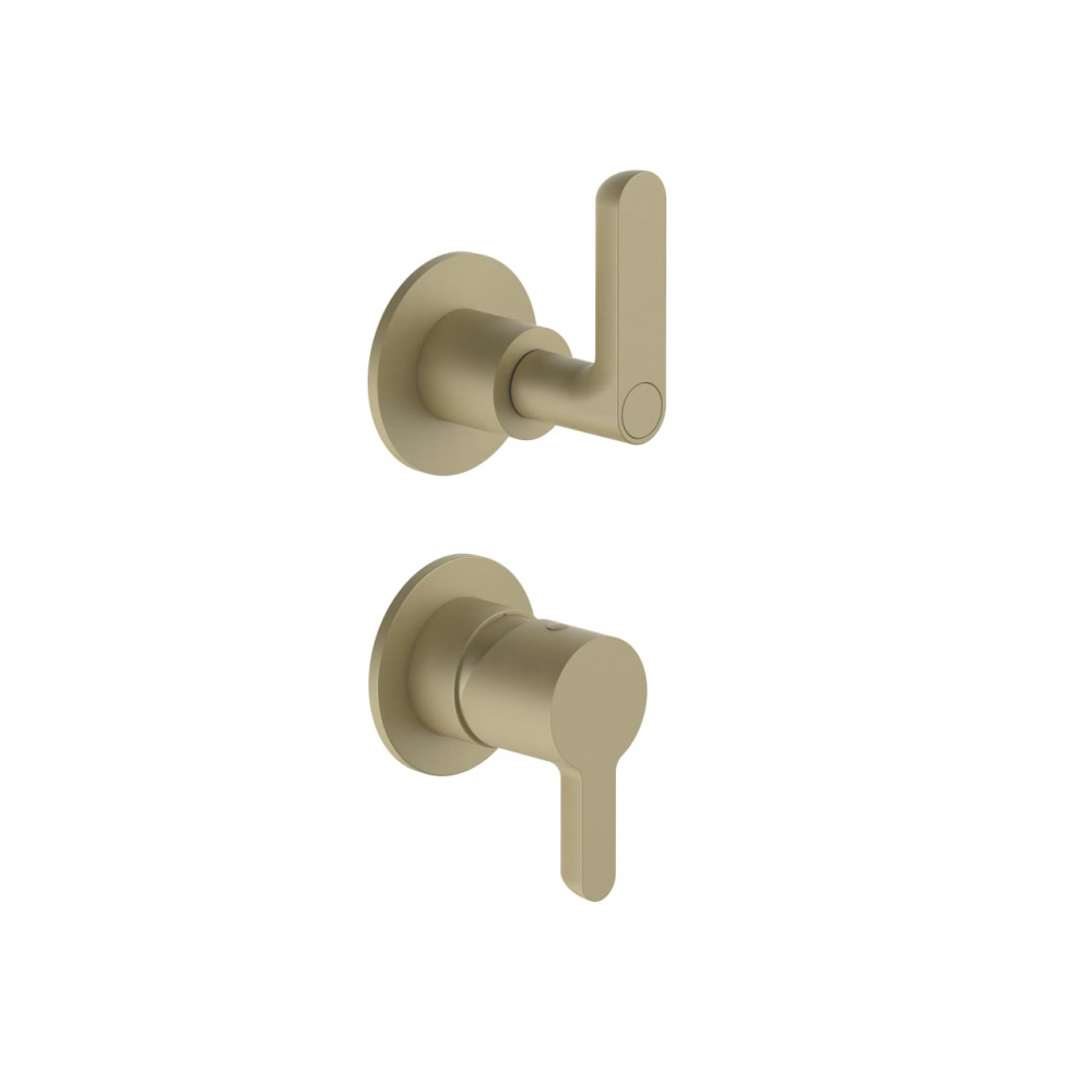 FANTINI ICONA DECO Встраиваемый смеситель для душа на 2 потока, Matt British Gold PVD арт. 39359
