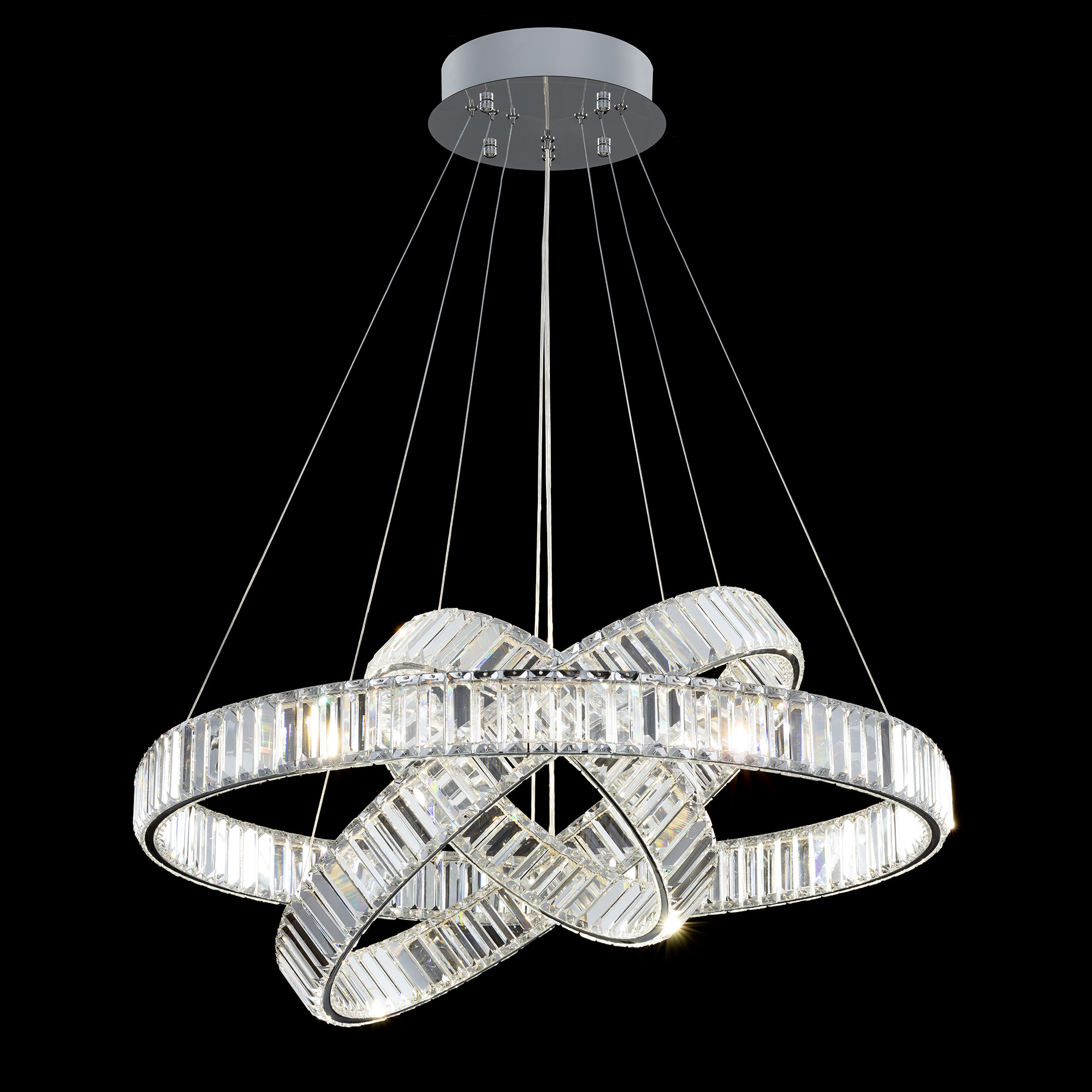 Citilux Чезаре CL338381 LED Люстра хрустальная с пультом Хром арт. 89037