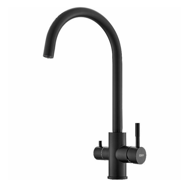 Смеситель для кухни с подключением фильтра Esko Kitchen K22 B, черный арт. 171688