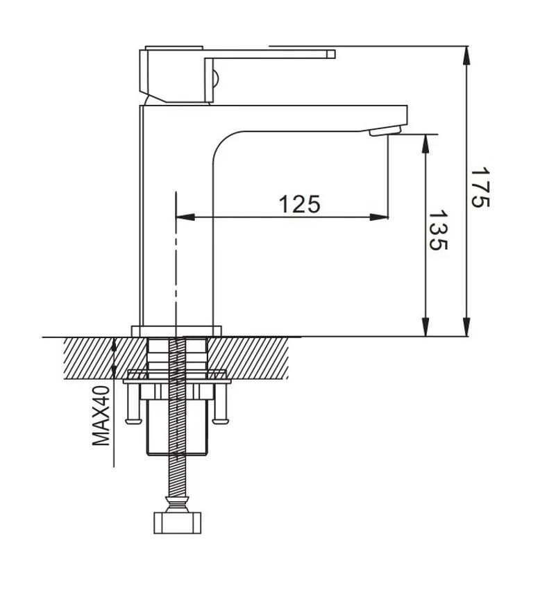 Смеситель для раковины Shevanik S9701H, черный арт. 163218