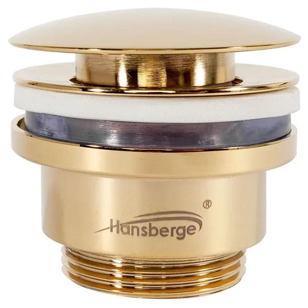 Донный клапан для раковины Hansberge H107GO, золото арт. 187683