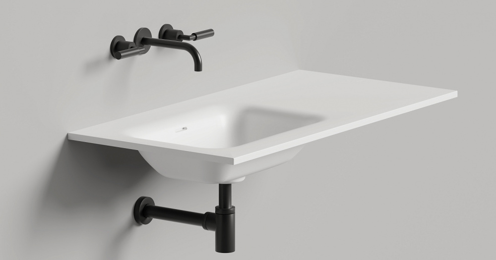 Salini ONDA FLOW ROUND Столешница 60-300x40-70x13,8 см раковиной 52х36 см, S-Stone- матовый арт. 36925
