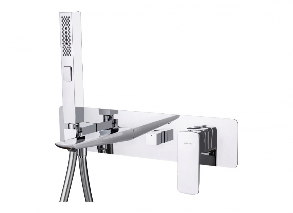 ALLEN BRAU INFINITY Cмеситель для ванны из стены, излив 195 мм, Kerox, Easy box в комплекте, хром арт. 38307