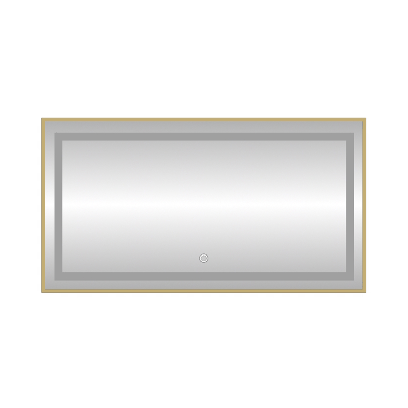Зеркало с подсветкой LED Fixsen FX-2090G прямоугольное 90х70 см, золотой сатин арт. 178877