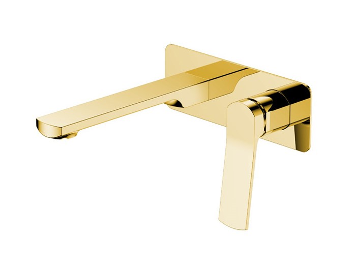 NEMO Смеситель для раковины из стены со скрытой частью, с ДК, 185 мм, BRUSH GOLD (БРАШИР. ЗОЛОТО) арт. 35151
