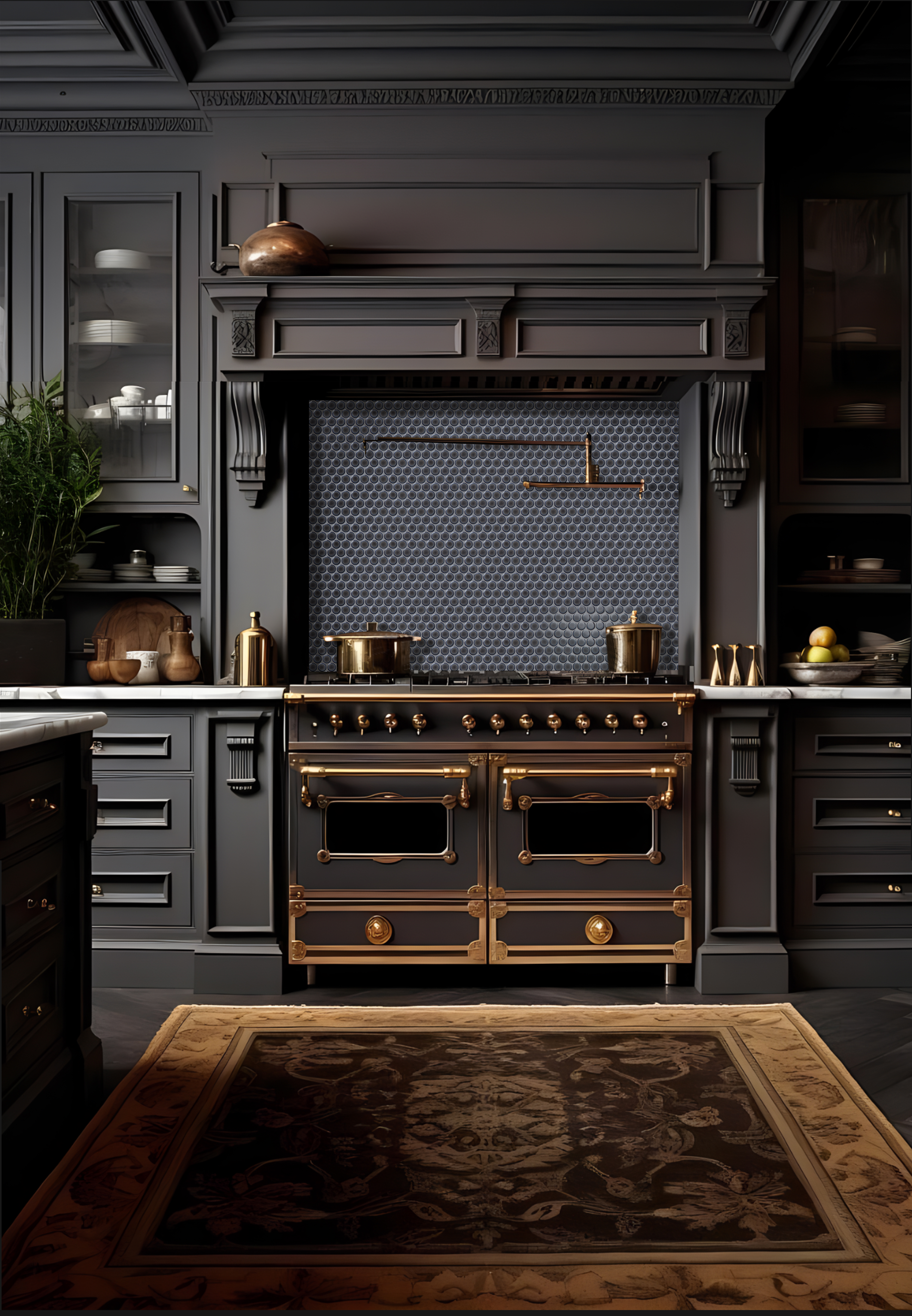Плитка декоративная керамическая Round blue gray/Раунд серо-голубой 6*28*28  312*330 арт. 90497