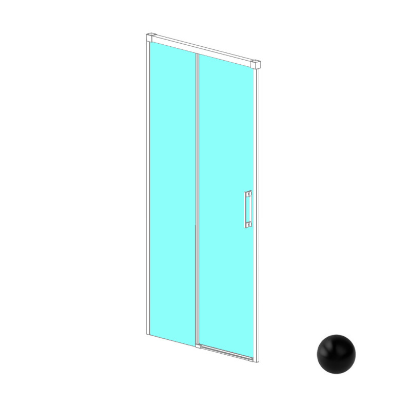 RADAWAY Idea Black DWJ 120 L Дверь в нишу раздвижная, 1187-1212xH2005 мм, черный/прозрачный арт. 32755