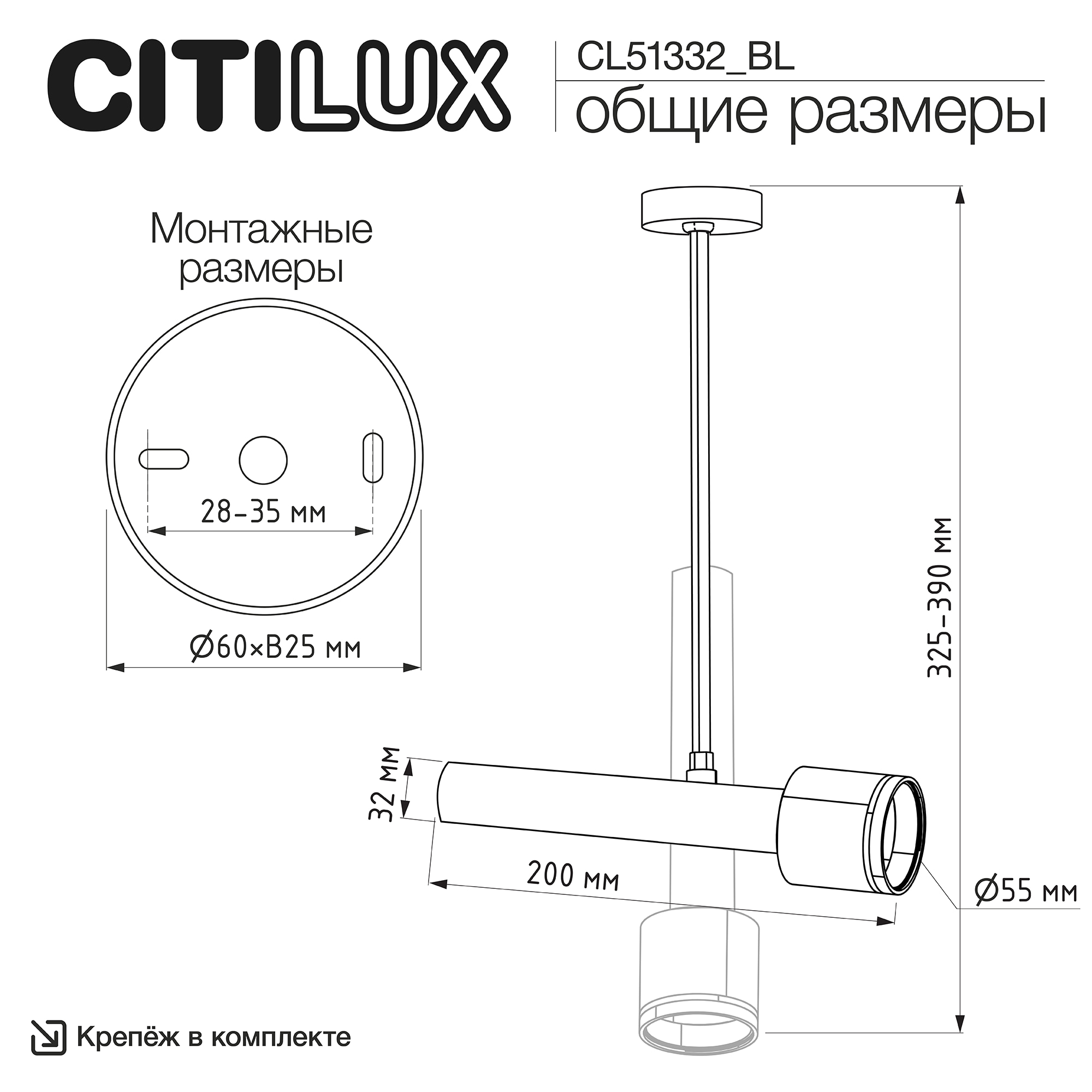 Citilux VEKTOR CL51332_BL Потолочный светильник на штанге Латунь 30см арт. 209854
