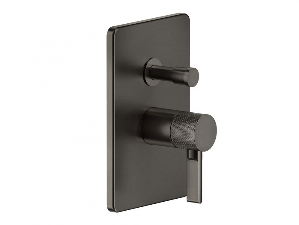 GESSI INCISO Bнешняя часть для настенного смесителя на 2 выхода, Black Metal Brushed PVD арт. 38015