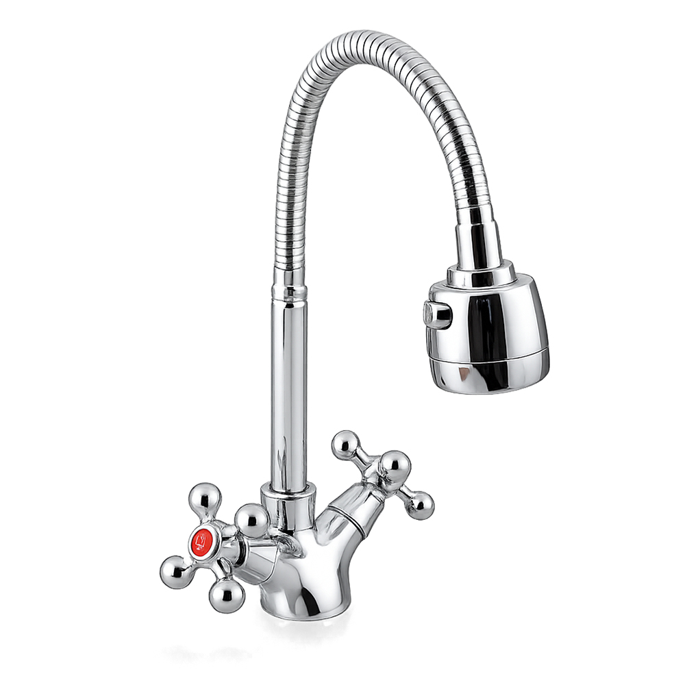 Смеситель для кухни с гибким изливом и режимом душ FRAP F4319, хром арт. 172535
