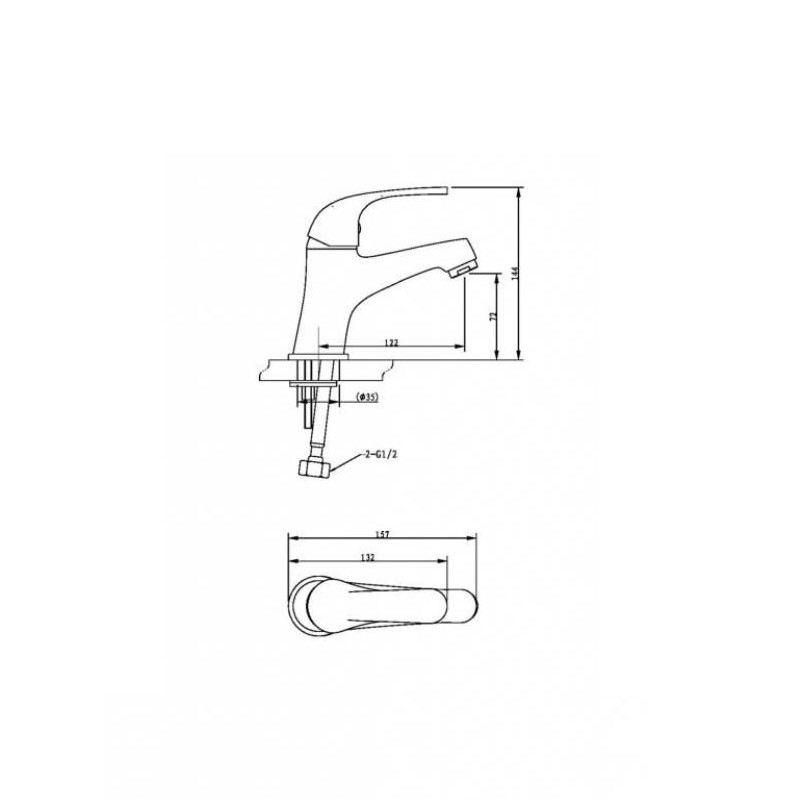 Смеситель для раковины Bravat FIT F1135188CP-RUS, хром арт. 163098