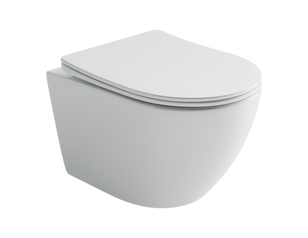 CERAMICANOVA Uno Унитаз подвесной торнадо 360х490 мм, с крепежом, крышка микролифт, белый арт. 77750