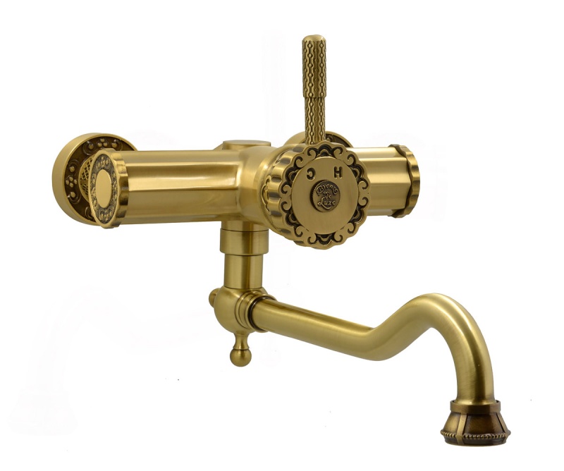 Смеситель для раковины настенный Bronze de Luxe WINDSOR 10111, бронза арт. 162801