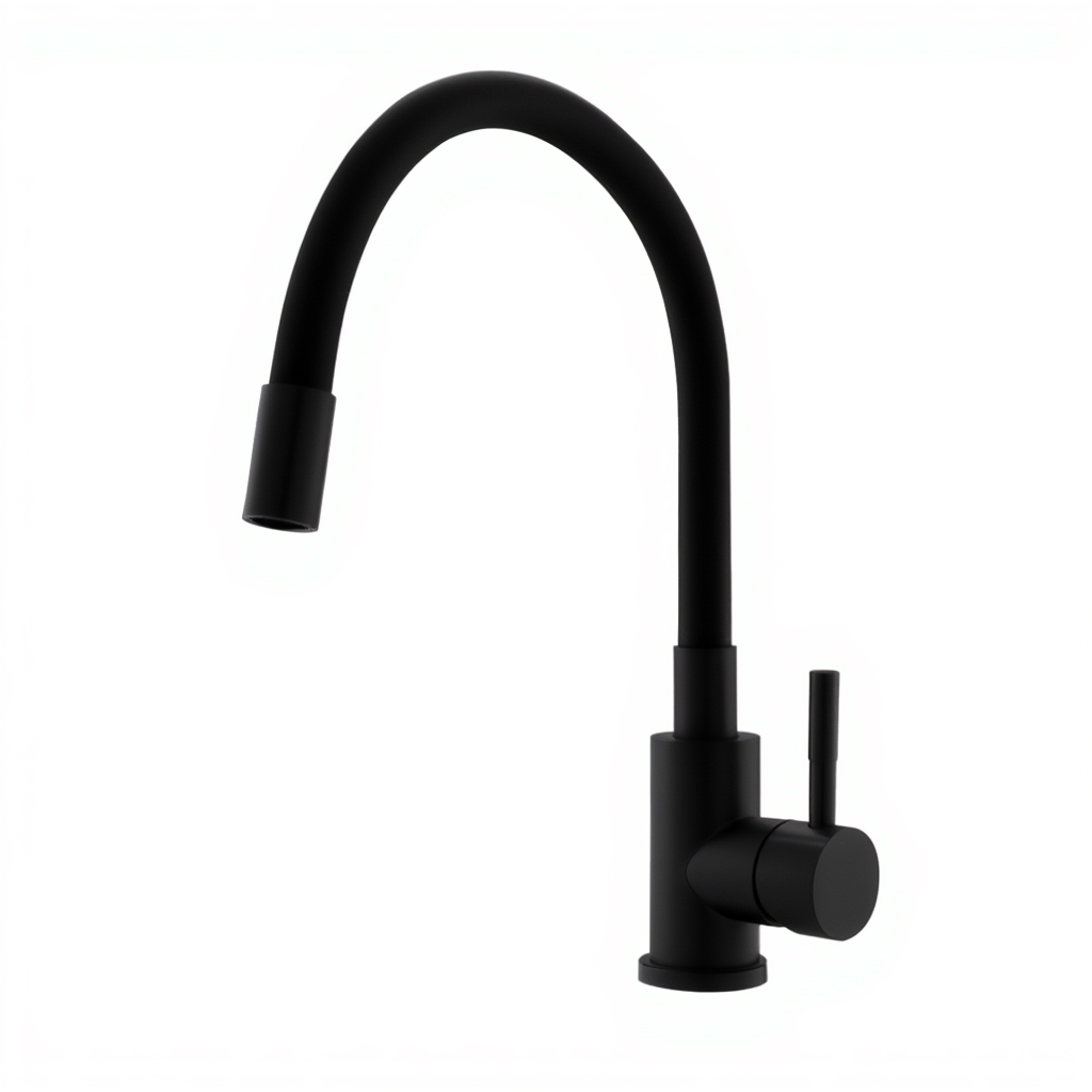 Смеситель для кухни с гибким изливом WesnaArt EKO EKO05-140Black, черный арт. 172430