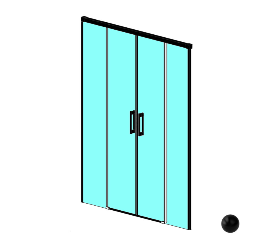 RADAWAY Idea Black DWD 180 Дверь в нишу раздвижная 1785-1815xH2005 мм, черный/прозрачный арт. 32665