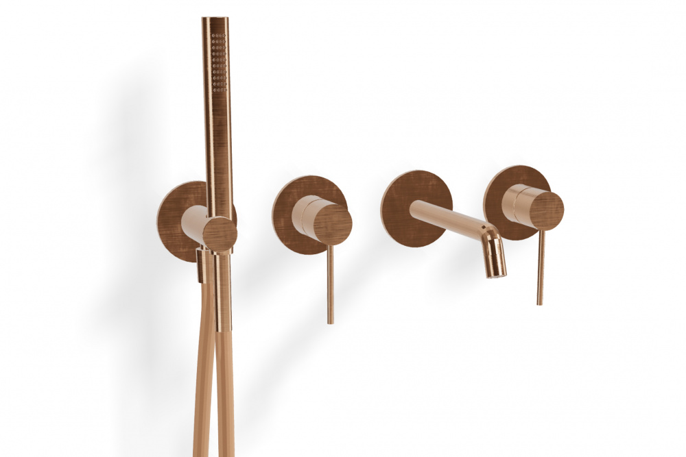 TREEMME Up+ Внешняя часть смесителя для ванны на 4 отверстия, SZ Brushed rose gold арт. 39661