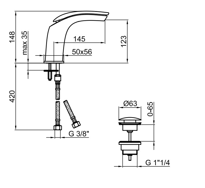 Смеситель для раковины Webert Aria AI832001844, белый арт. 161815