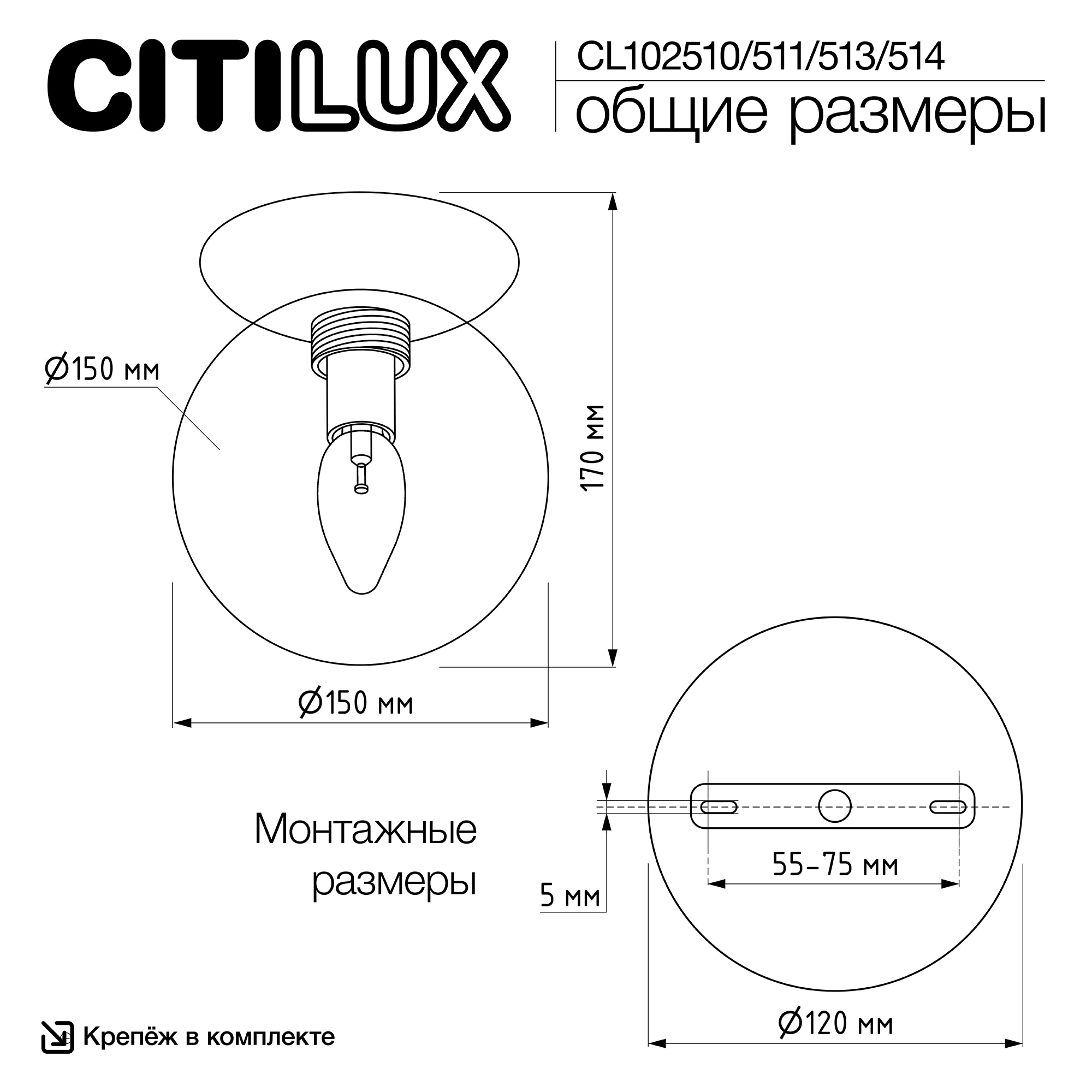 Citilux Томми CL102511 Светильник Матовый Хром арт. 88749