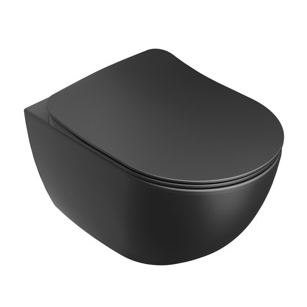 RAVAK Uni Chrome RimOff Унитаз подвесной (безободковый), 360x510x350 мм, черный арт. 37741