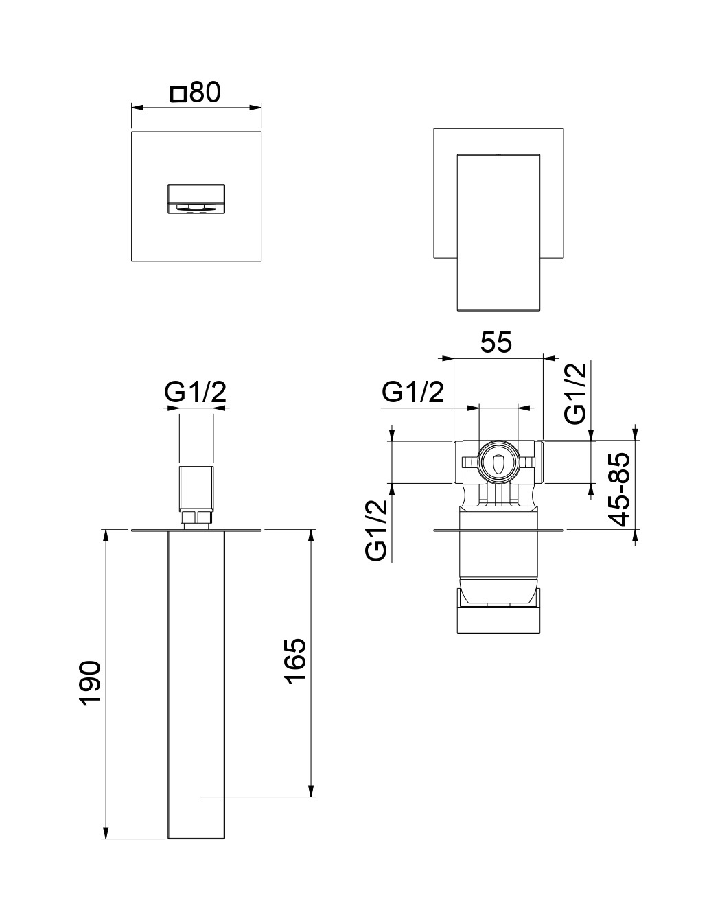 Смеситель для раковины Fiore KUBE 100NN7597, черный арт. 162207