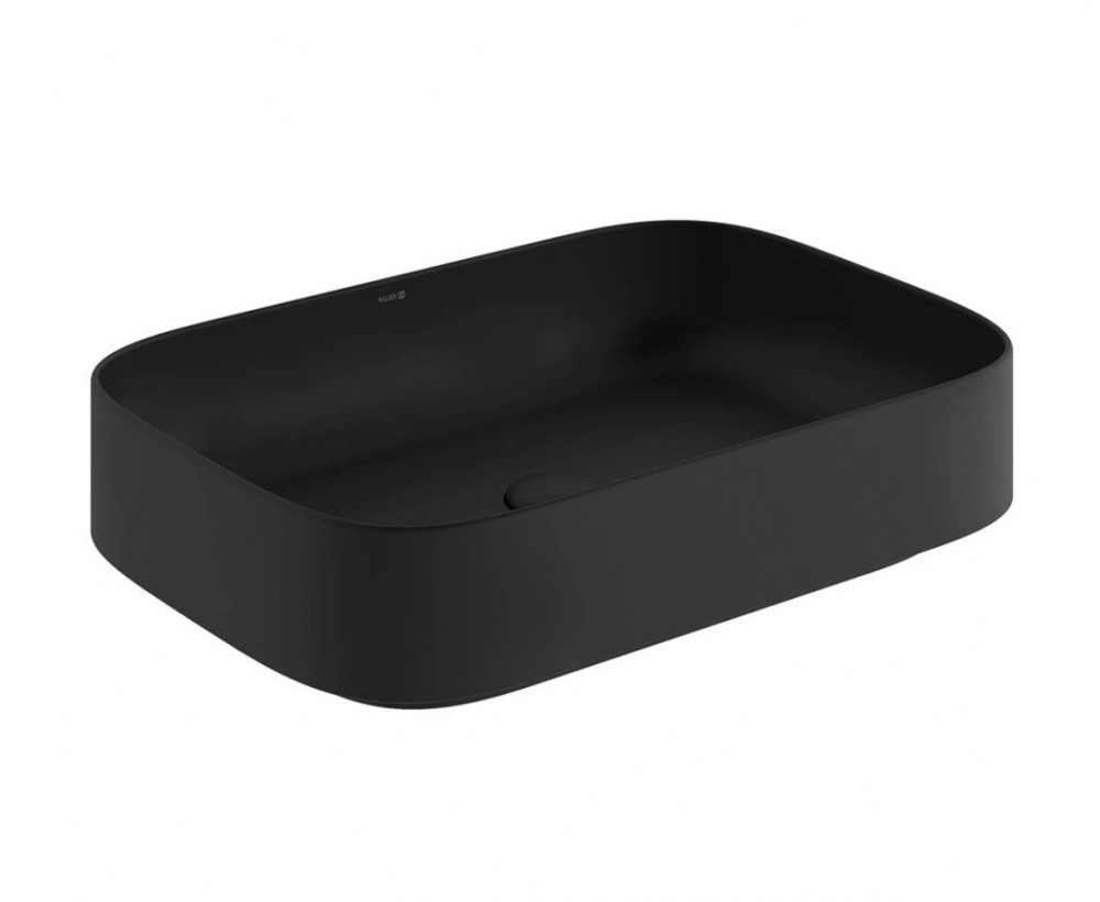 KLUDI RESA S Раковина накладная soft-edge, 60х40хH14 см, черный матовый арт. 37081