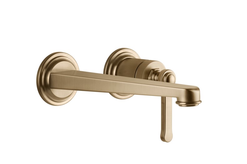 GESSI VENTI20 Bнешняя часть для смесителя из стены с изливом средней длины, Warm Bronze Br. PVD арт. 34853