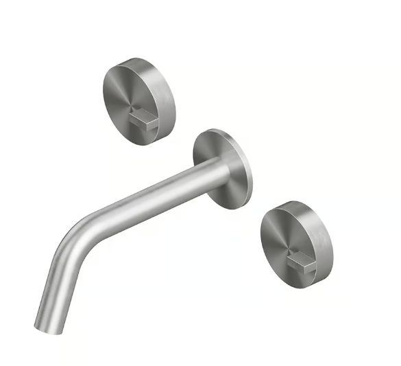 QUADRO DESIGN Q Смеситель для раковины на 3 отверстия из стены,AISI316L Brushed Stainless Steel арт. 35860