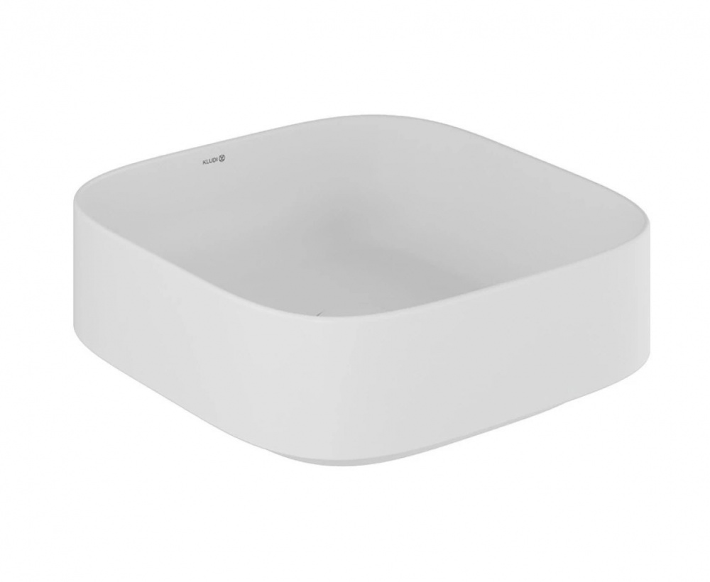 KLUDI RESA C Раковина накладная soft-edge, 40х40хH14 см, белый матовый арт. 37094