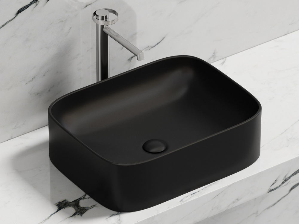 CERAMICANOVA Element Раковина накладная 505x380xH150 мм, Чёрный Матовый арт. 62494