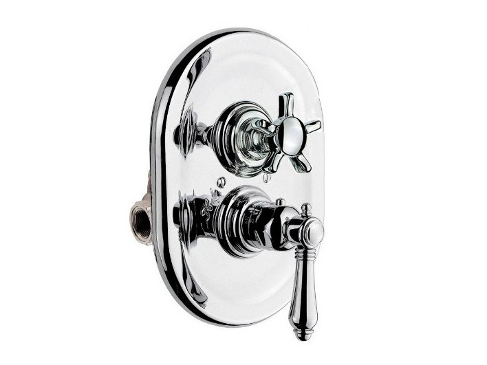 NICOLAZZI TERMOSTATICO Наружная часть термостата 3/4” с запорным вентилем, CROMO/Dames Anglais арт. 38245