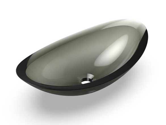 KNIEF CHARM SHAPE Раковина накладная 581x331x169 мм без перелива, без отверстия, хром/20 Turmalin арт. 36953