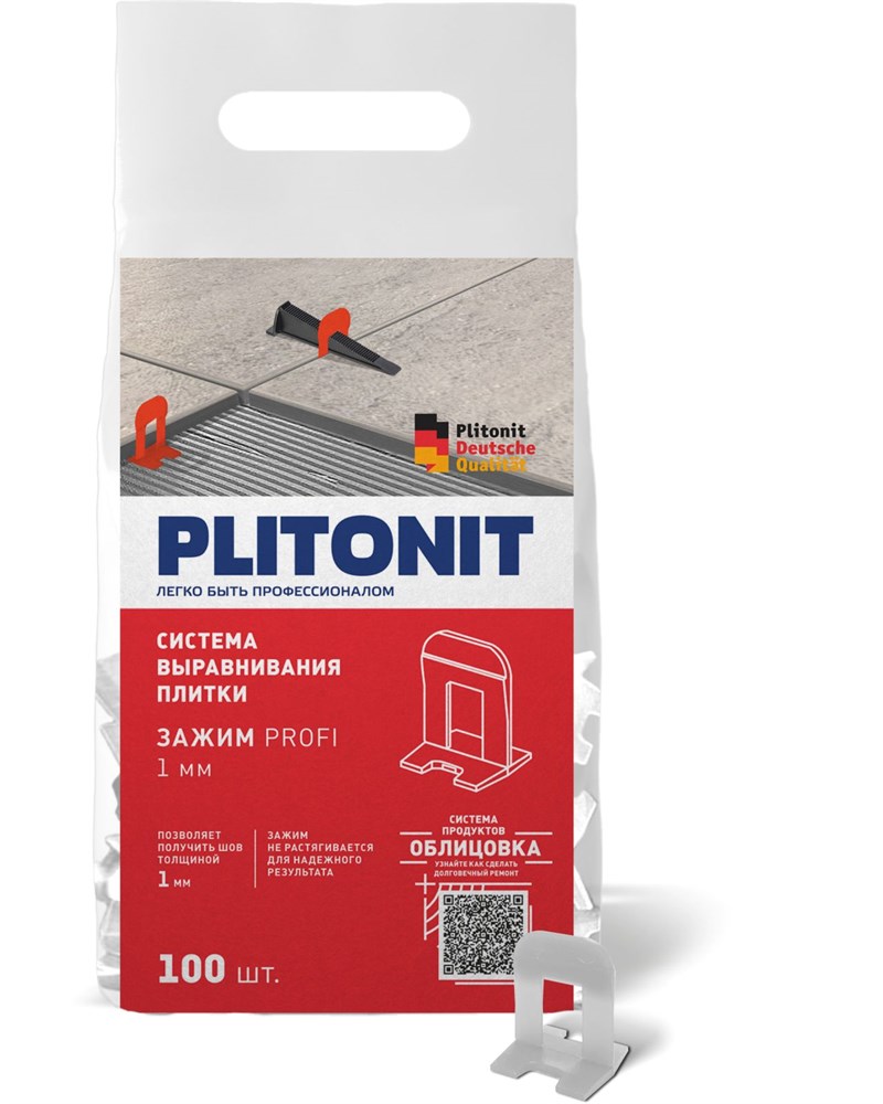 PLITONIT зажим SVP-PROFI, 1 мм., 100 шт в пакете арт. 201080
