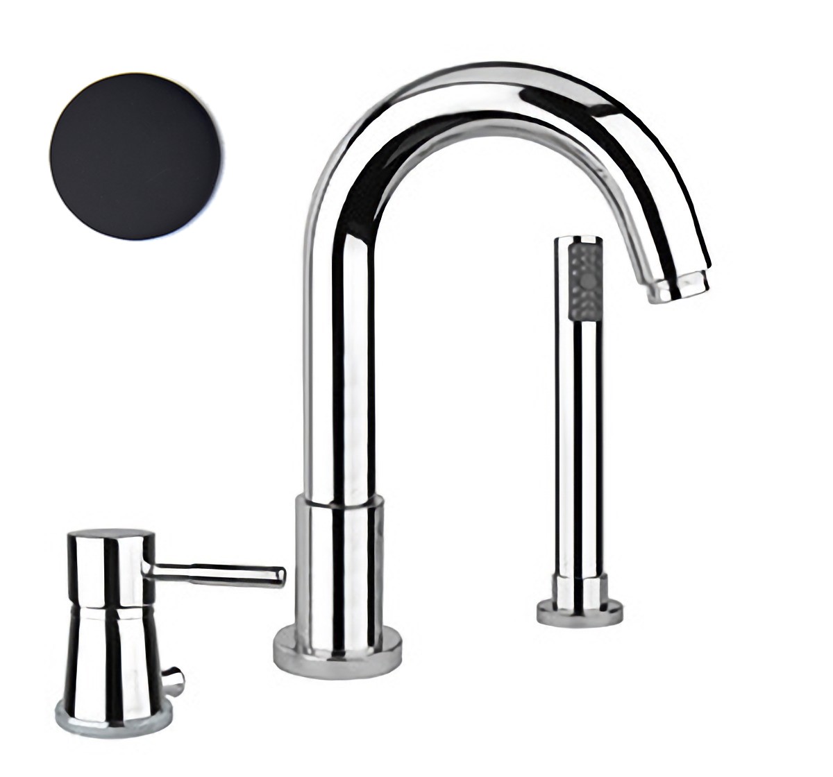 Смеситель на борт ванны Webert Rimini RI850701560, черный арт. 167022
