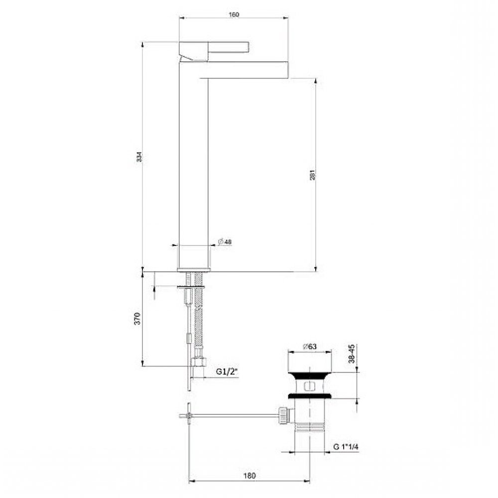 Смеситель для раковины Webert DoReMi DR830402560, черный арт. 162265