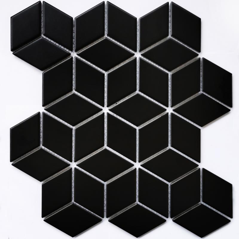 Плитка декоративная керамическая Landa Black matt/Ланды чёрный матовый 6*48*48 267.4*309 арт. 90305
