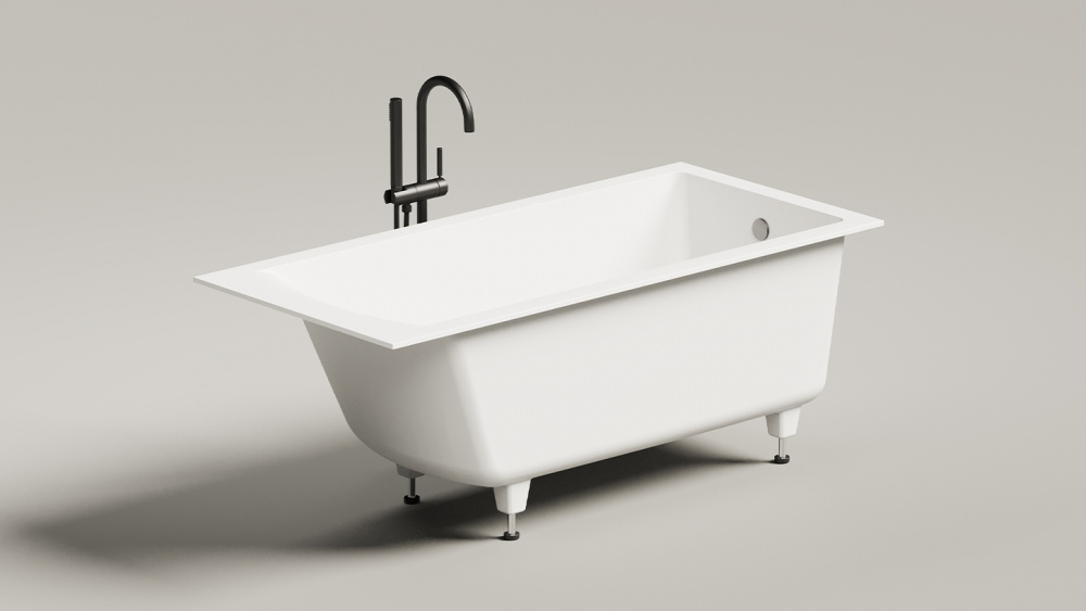 Salini CASCATA 150 Ванна встраиваемая 1500x700x605/625 мм, S-Stone, белый матовый арт. 32556