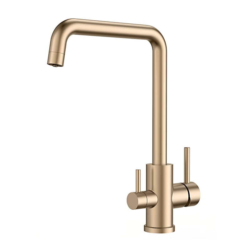 Смеситель для кухни с подключением фильтра Voda Kitchen FW519G, золотой сатин арт. 171749