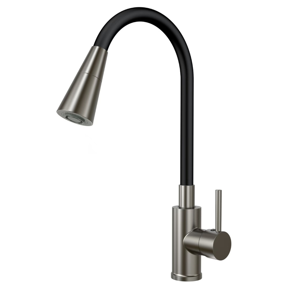 Смеситель для кухни с гибким изливом ESKO Kitchen K47GMB, оружейная сталь арт. 171730