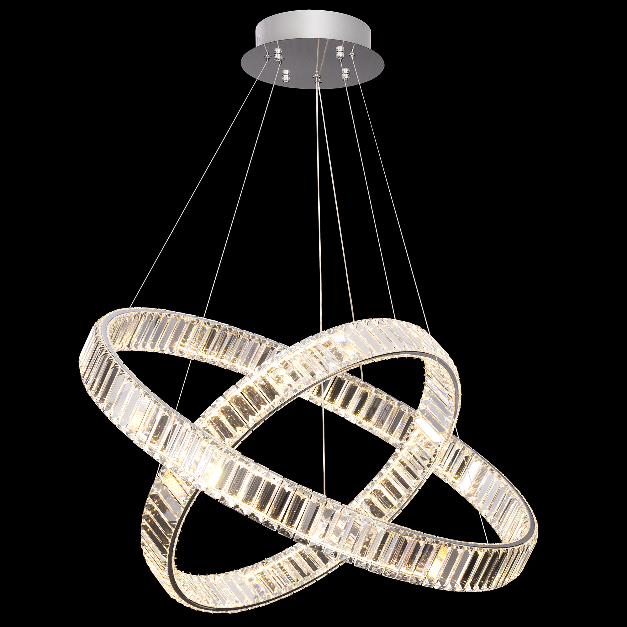 Citilux Чезаре CL338281 LED Люстра хрустальная с пультом Хром арт. 89035