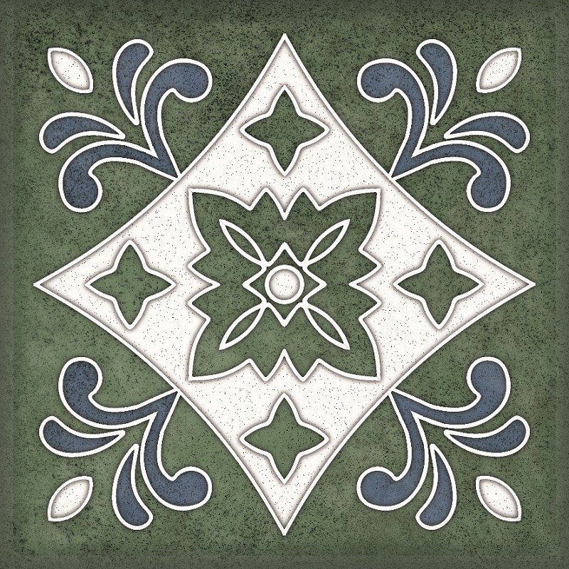 Керамическая плитка Смальта декор 3 зелёный / Плитка Smalto décor 3 verde 15*15 арт. 73280