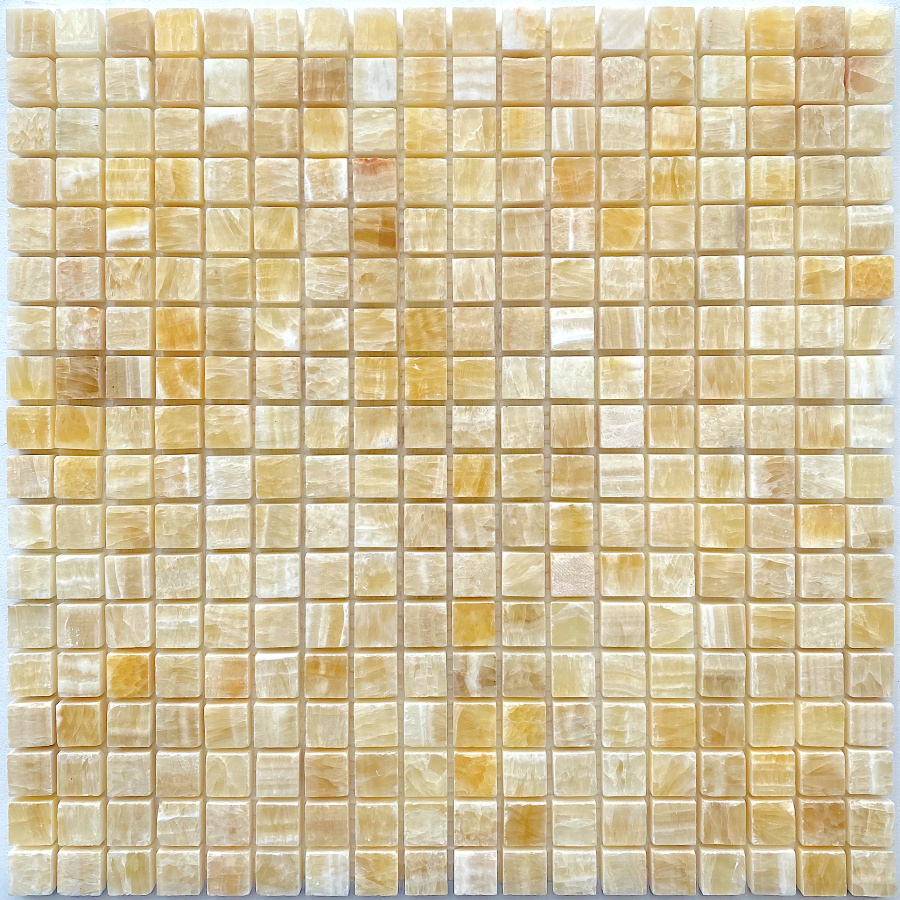 PIX 305 Honey onyx, чип 15x15 мм, сетка 305х305x8 мм, Полированная арт. 73835