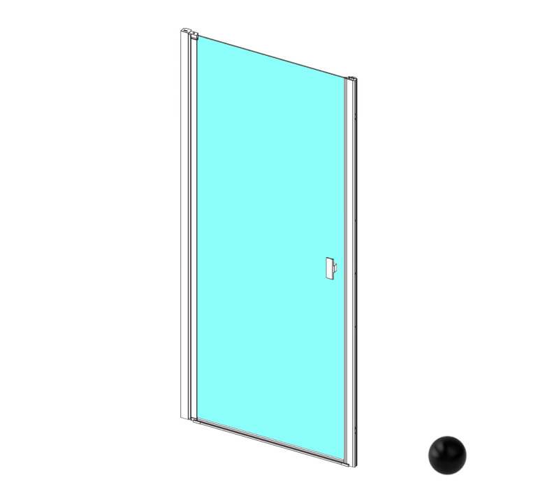 RADAWAY Nes Black DWJ I Frame 80 L Дверь в нишу 780-810xH2000 мм, черный/Frame арт. 32639