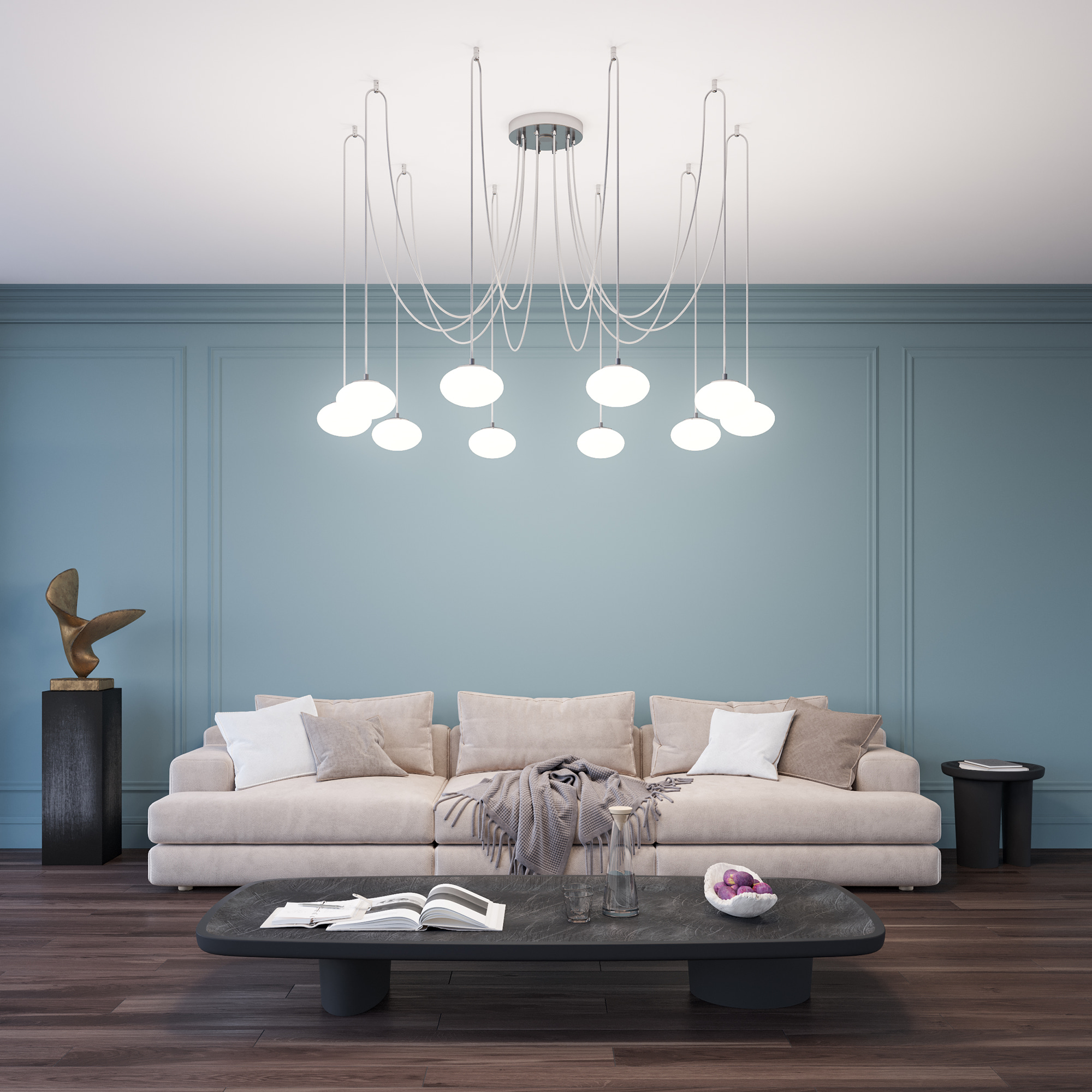 Citilux ATMAN SMART CL226A091 LED RGB Умная подвесная люстра Матовый Хром арт. 89431