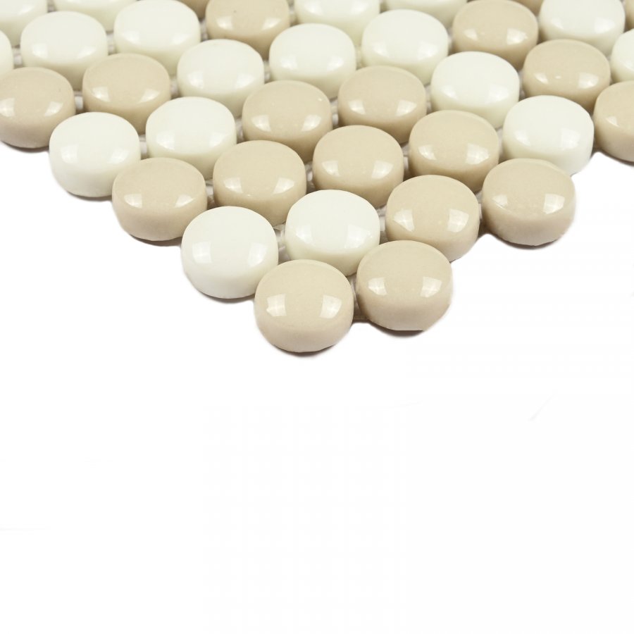 Плитка декоративная стеклянная Pixel cream/Пиксель кремовый d12*6 325*318 арт. 90630
